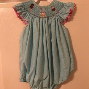 Smocked Ice cream bubble romper
